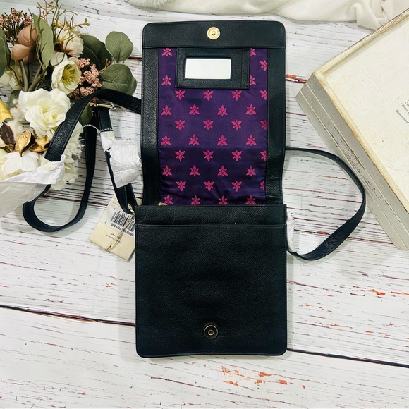 Anuschka Black Leather Sugar Skull Hand Painted Crossbody Bag NWT day of dead - Picture 4 of 5